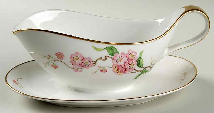 Blossomtime White Gravy Boat with Attached Underplate by Heinrich - H&C-1