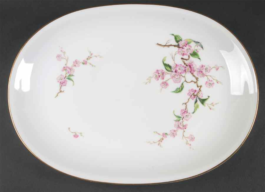 Blossomtime White 16" Oval Serving Platter by Heinrich - H&C-1