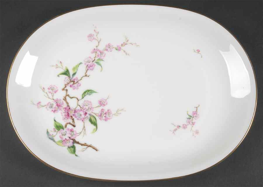 Blossomtime White 14" Oval Serving Platter by Heinrich - H&C-1