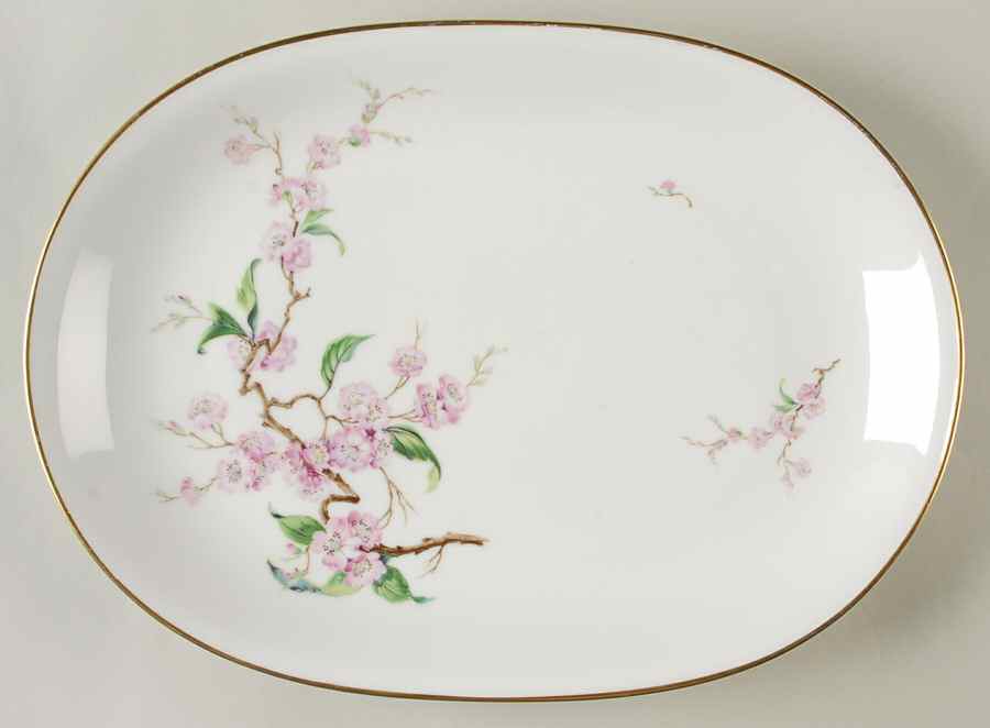 Blossomtime White 13" Oval Serving Platter by Heinrich - H&C-1