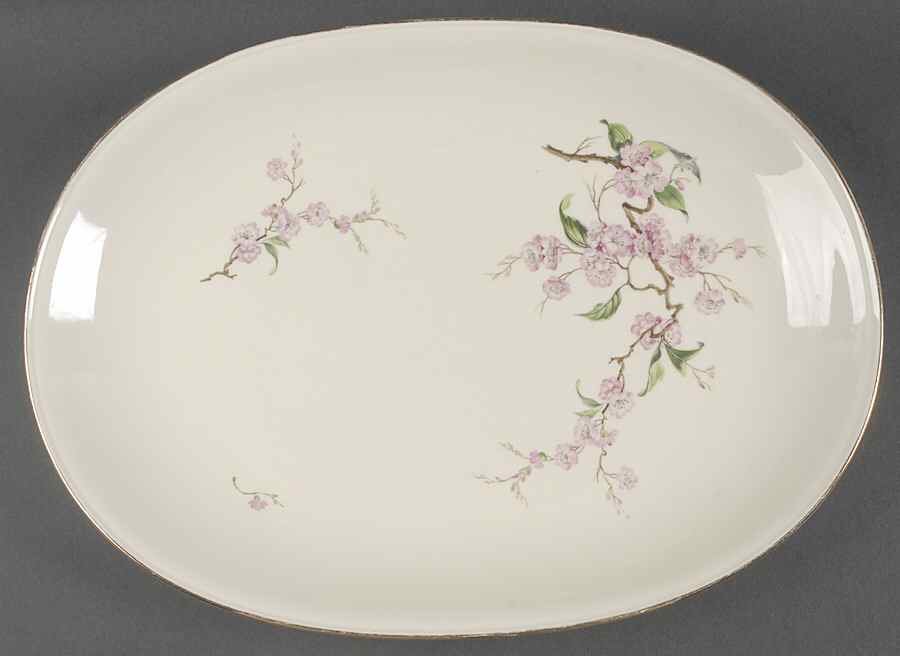 Blossomtime Cream 16" Oval Serving Platter by Heinrich - H&C-1