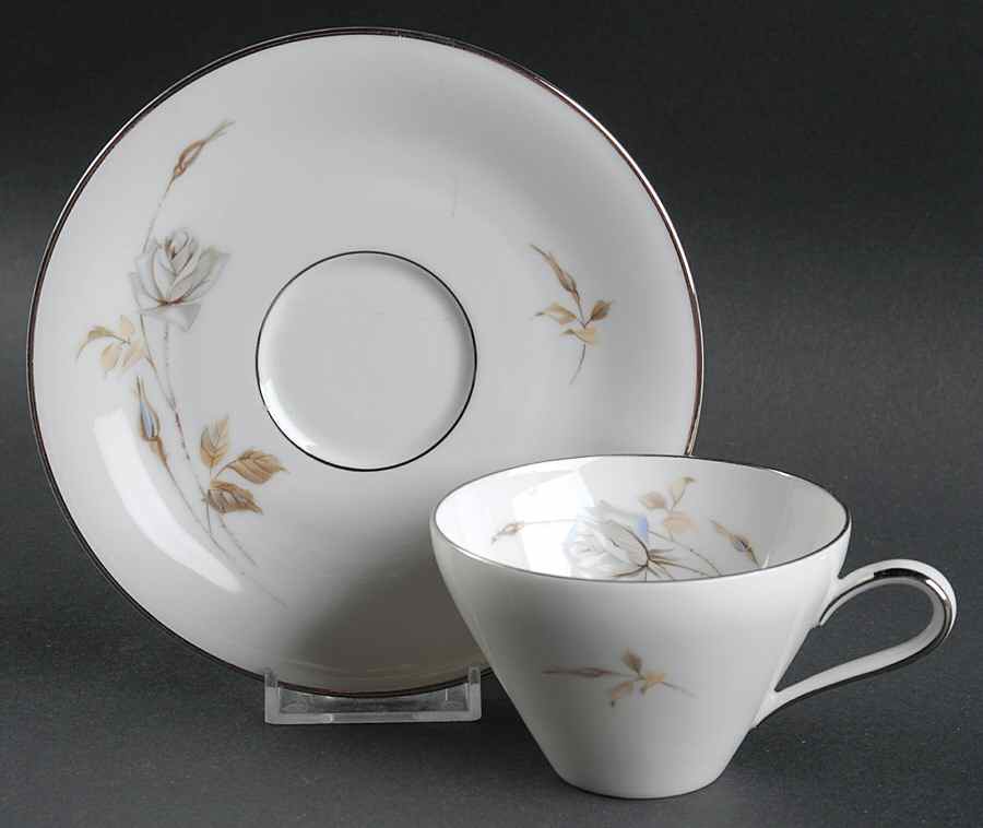 Blue Rose Flat Cup & Saucer Set by Heinrich - H&C-1