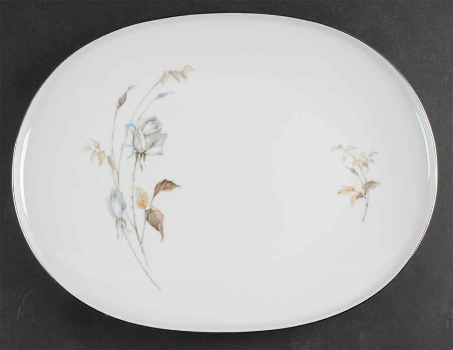 Blue Rose 15" Oval Serving Platter by Heinrich - H&C-1