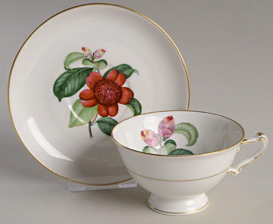 Camellia Footed Cup & Saucer Set by Heinrich - H&C-1