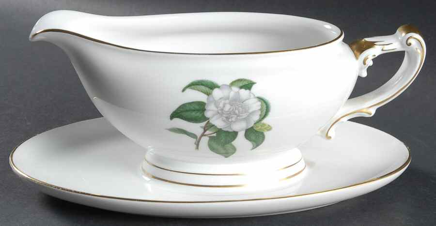 Camellia Gravy Boat with Attached Underplate by Heinrich - H&C-1