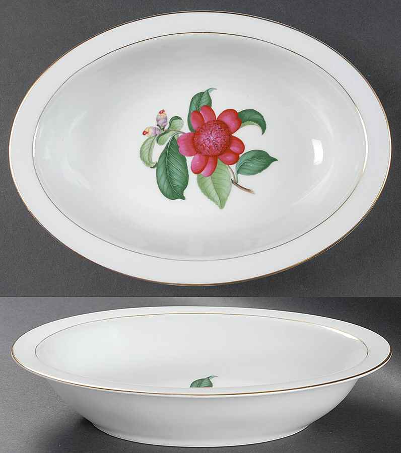 Camellia 10" Oval Vegetable Bowl by Heinrich - H&C-1