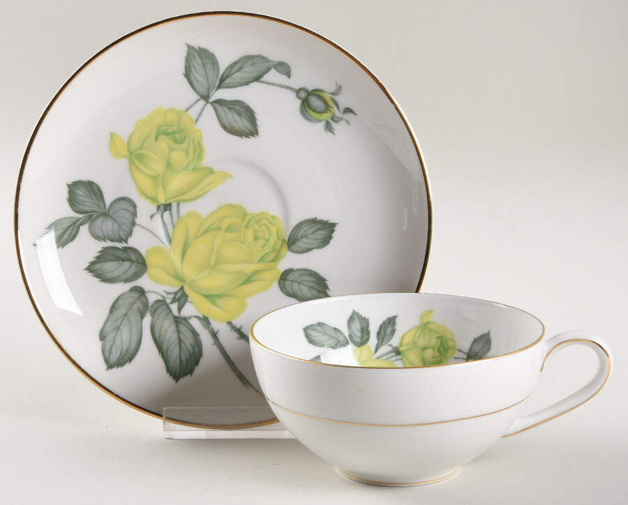 Chartrose Flat Cup & Saucer Set by Heinrich - H&C-1