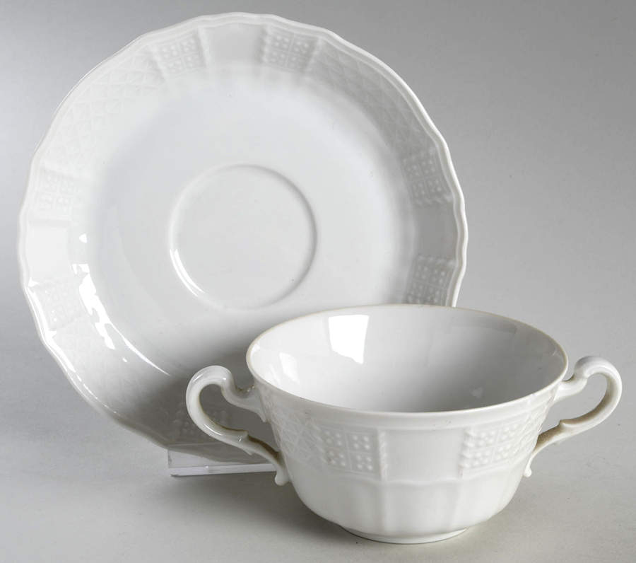 Chateau Weiss Flat Cream Soup Bowl & Saucer Set by Heinrich - H&C-1