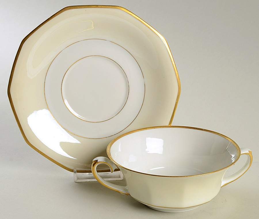 Colonial Flat Cream Soup Bowl & Saucer Set by Heinrich - H&C-1