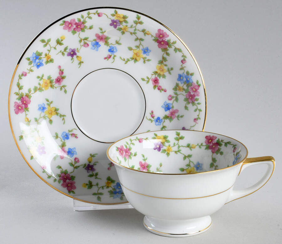 Coquette White Footed Cup & Saucer Set by Heinrich - H&C-1