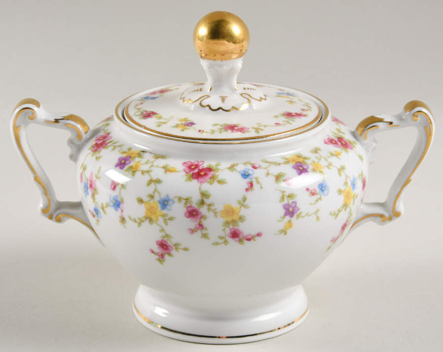 Coquette White Sugar Bowl & Lid by Heinrich - H&C-1