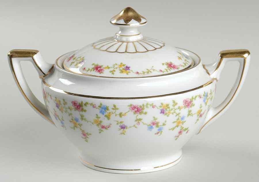 Coquette White Sugar Bowl & Lid by Heinrich - H&C-1