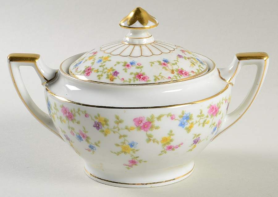 Coquette White Sugar Bowl & Lid by Heinrich - H&C-1