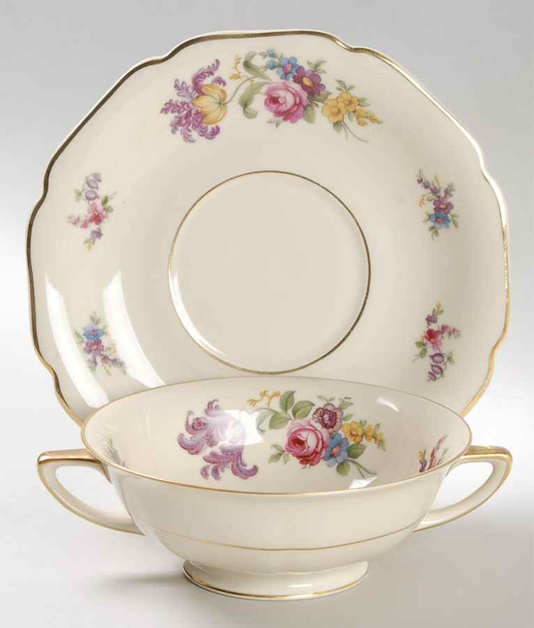 Cora Footed Cream Soup Bowl & Saucer Set by Heinrich - H&C-1