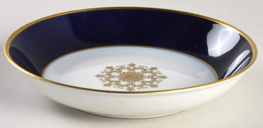 Empire (Gold Medallion, Cobalt Band, #A8977) Fruit/Dessert (Sauce) Bowl by Heinrich - H&C-1