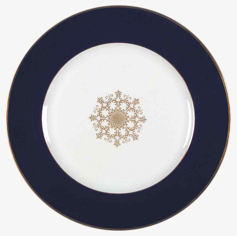 Empire (Gold Medallion, Cobalt Band, #A8977) Dinner Plate by Heinrich - H&C-1