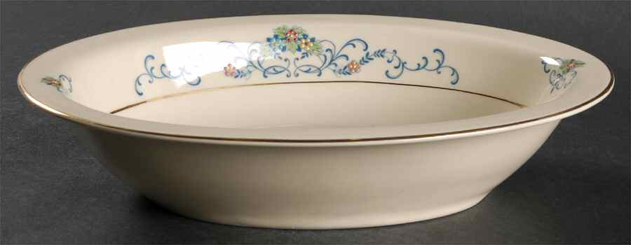 Ferndale (Older, Gold Trim) 10" Oval Vegetable Bowl by Heinrich - H&C-1