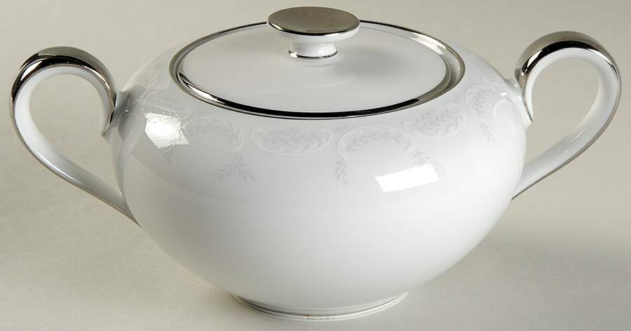Ferndale (Newer, Platinum Trim) Sugar Bowl & Lid by Heinrich - H&C-1