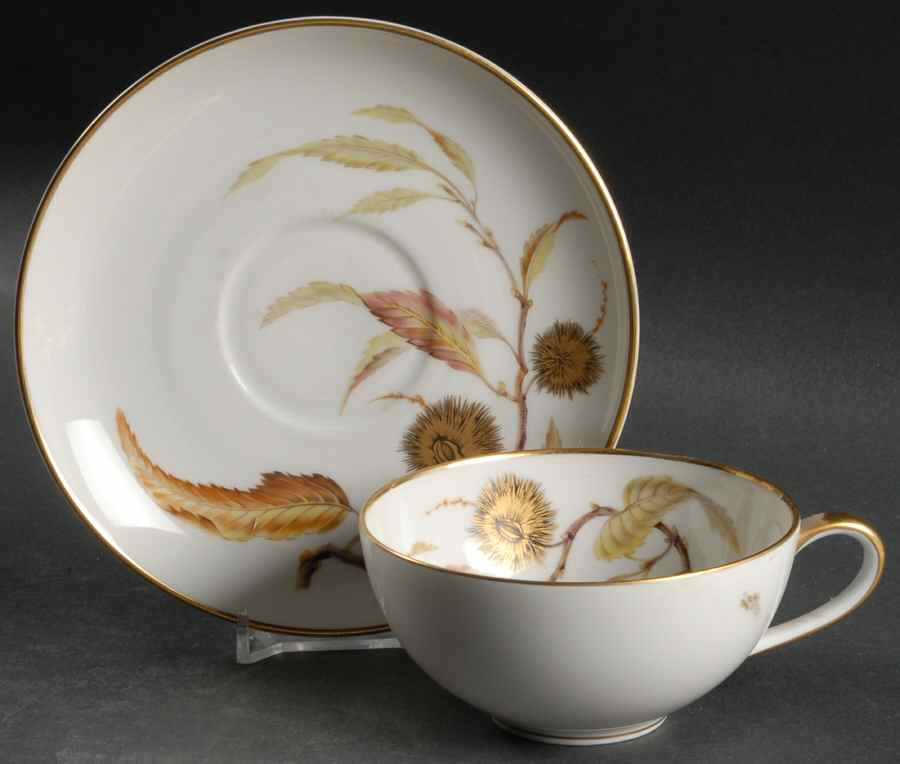 Golden Chestnut Flat Cup & Saucer Set by Heinrich - H&C-1