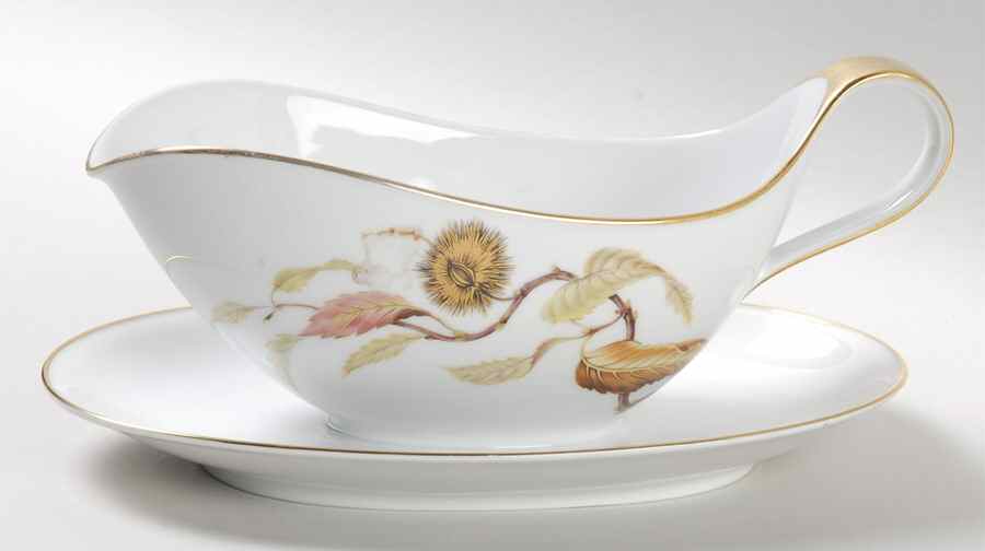 Golden Chestnut Gravy Boat with Attached Underplate by Heinrich - H&C-1