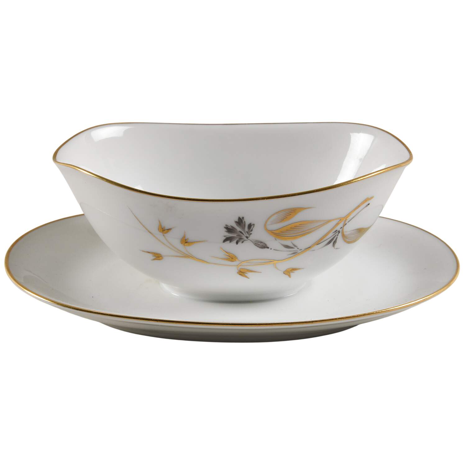 Golden Harvest Gravy Boat with Attached Underplate by Heinrich - H&C-1
