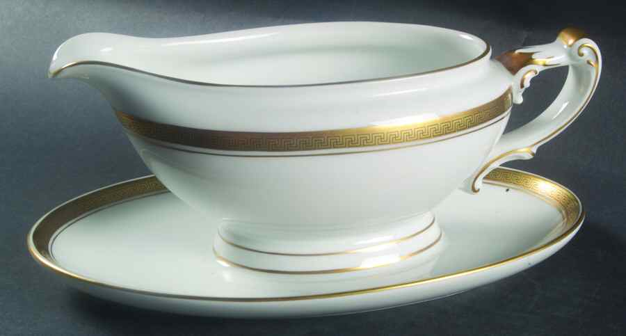 Golden Key Gravy Boat with Attached Underplate by Heinrich - H&C-1