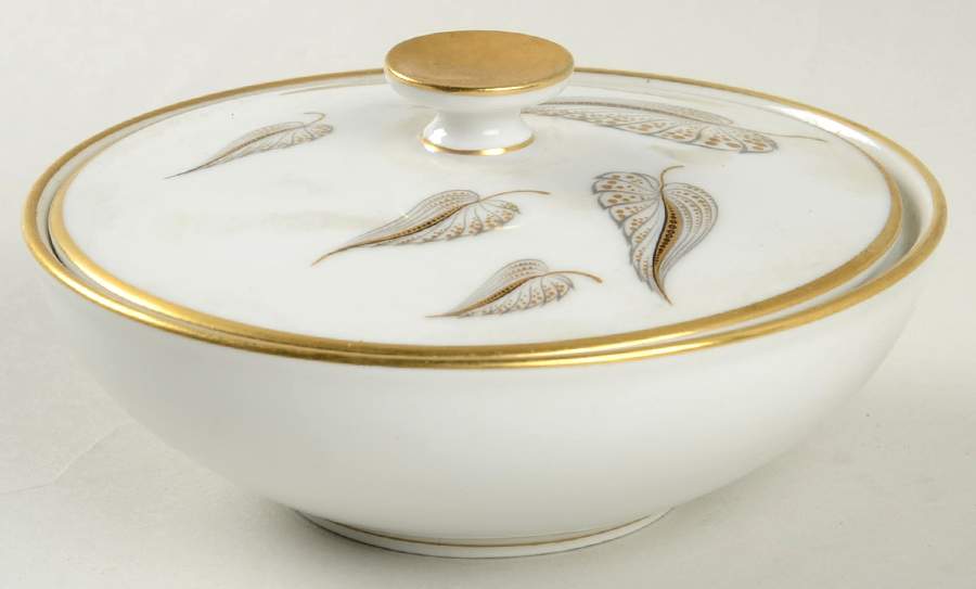 Golden Leaves Sugar Bowl & Lid by Heinrich - H&C-1
