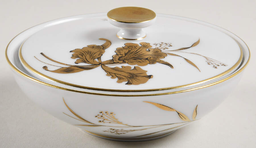 Golden Orchid Sugar Bowl & Lid by Heinrich - H&C-1