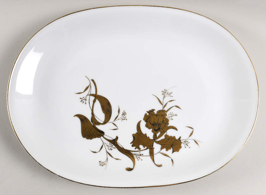 Golden Orchid 13" Oval Serving Platter by Heinrich - H&C-1
