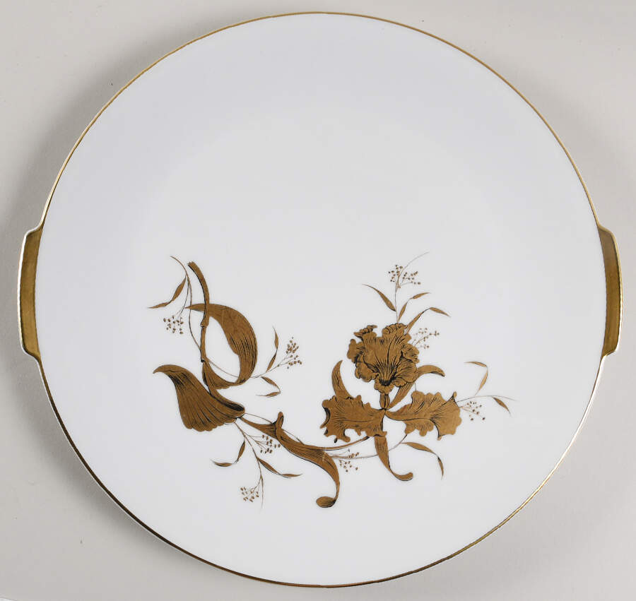 Golden Orchid Chop Plate (Round Platter) by Heinrich - H&C-1
