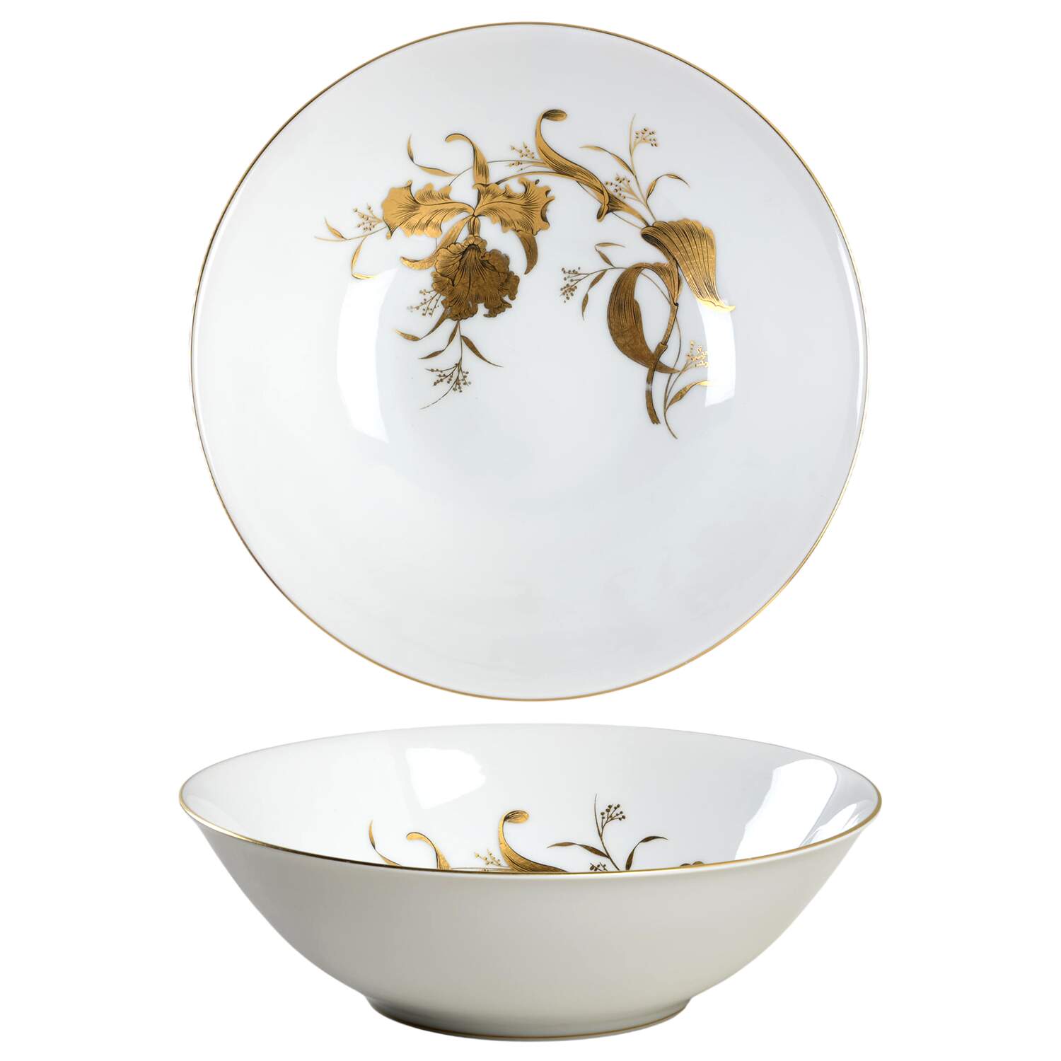 Golden Orchid 9" Round Vegetable Bowl by Heinrich - H&C-1