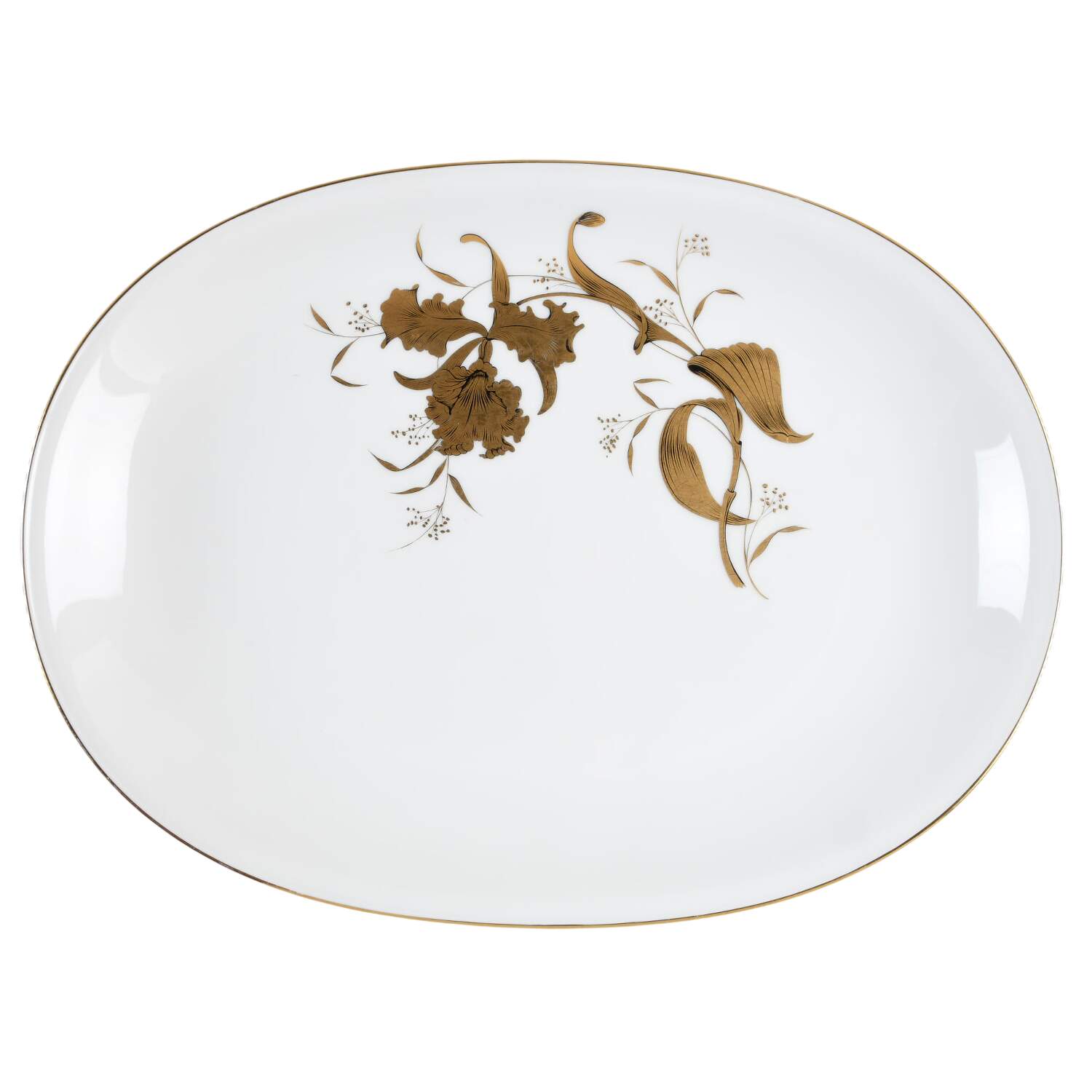 Golden Orchid 15" Oval Serving Platter by Heinrich - H&C-1