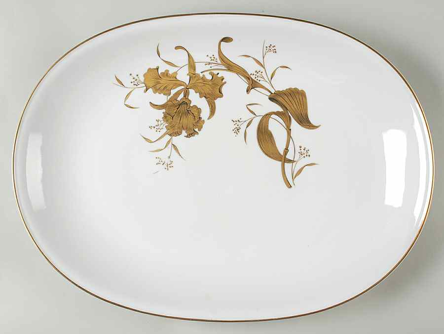 Golden Orchid 16" Oval Serving Platter by Heinrich - H&C-1