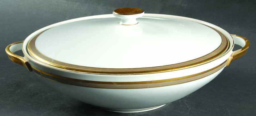 Golden Taupe Round Covered Vegetable by Heinrich - H&C-1