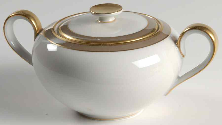 Golden Taupe Sugar Bowl & Lid by Heinrich - H&C-1