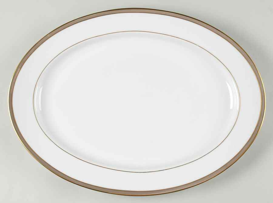 Golden Taupe 16" Oval Serving Platter by Heinrich - H&C-1