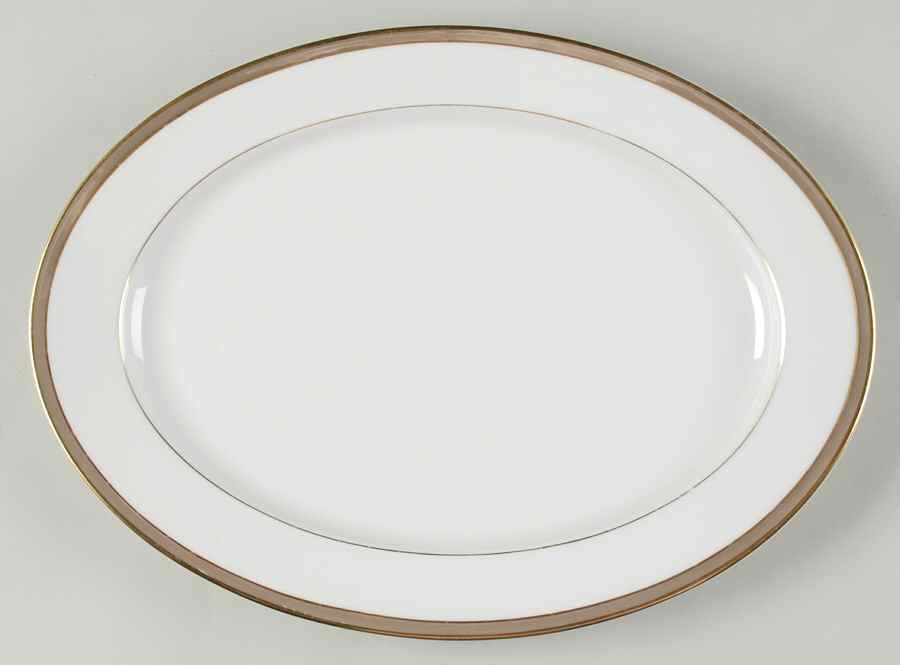 Golden Taupe 14" Oval Serving Platter by Heinrich - H&C-1
