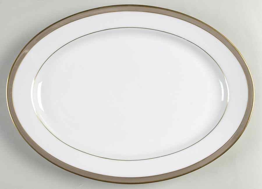 Golden Taupe 12" Oval Serving Platter by Heinrich - H&C-1
