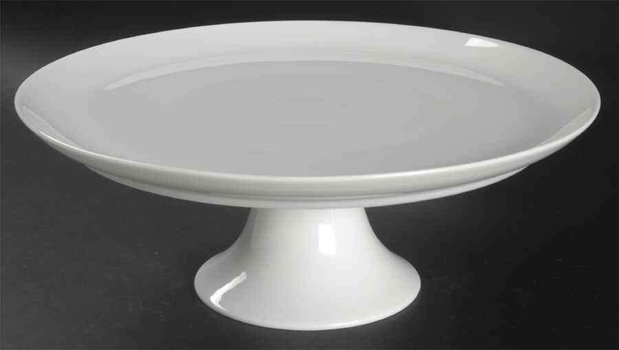 Grazie White 10" Diameter Pedestal Cake Stand by Heinrich - H&C-1