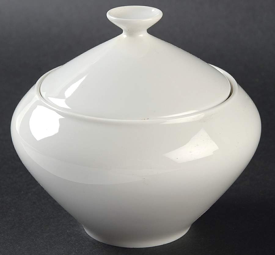 Grazie White Sugar Bowl & Lid by Heinrich - H&C-1