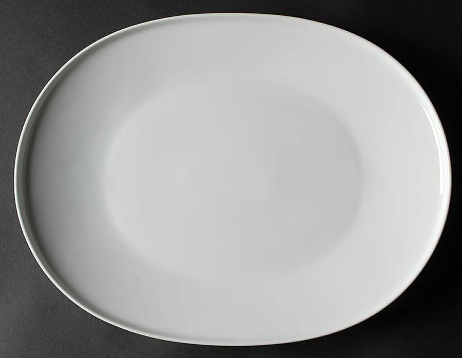 Grazie White 14" Oval Serving Platter by Heinrich - H&C-1