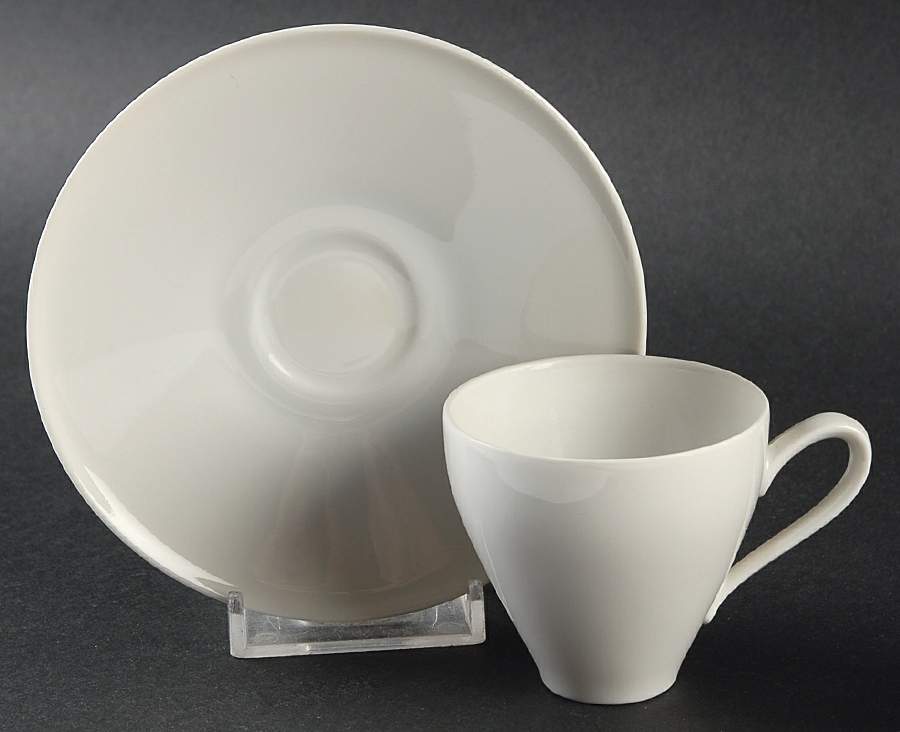 Grazie White Flat Demitasse Cup & Saucer Set by Heinrich - H&C-1