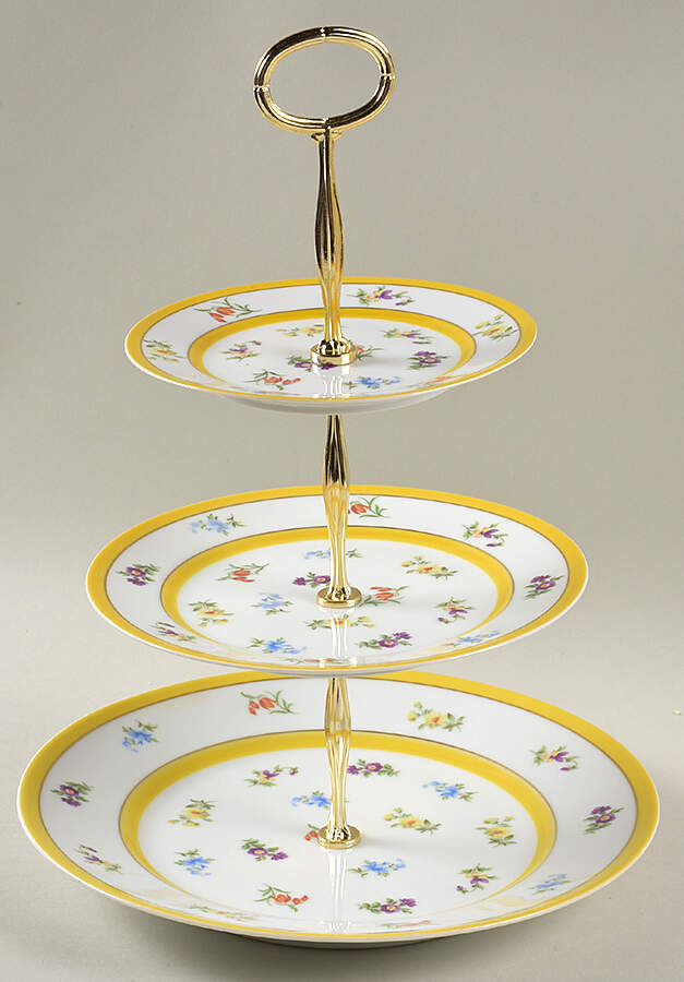 Grand Duchess 13 7/8"-14 1/4" 3-Tiered Serving Tray(DP,SP,BB) HC by Heinrich - H&C-1