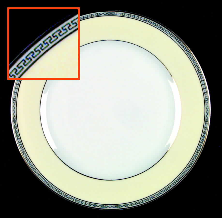 Greek Key Black (Cream Rim, White Center) Dinner Plate by Heinrich - H&C-1
