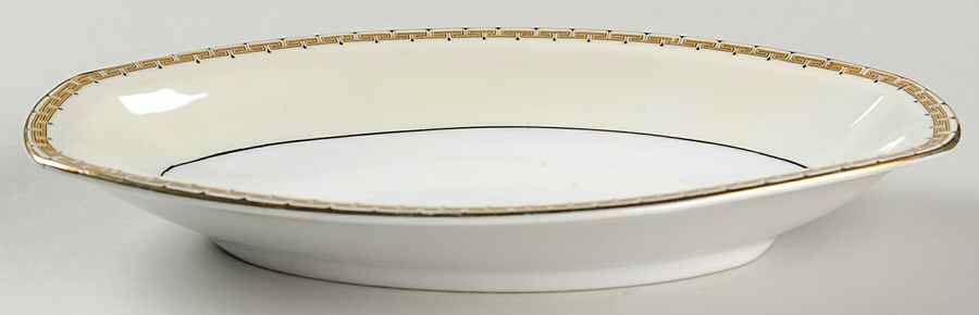 Greek Key Black (Cream Rim, White Center) Relish by Heinrich - H&C-1