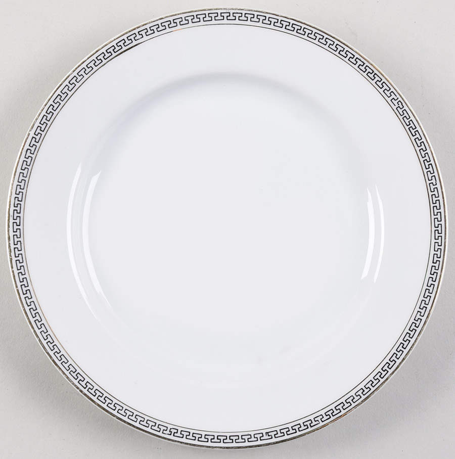 Greek Key Black (White Background) Bread & Butter Plate by Heinrich - H&C-1