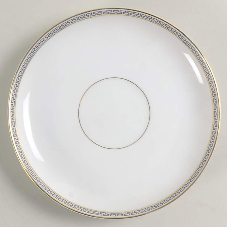 Greek Key Black (White Background) Saucer for Flat Cup by Heinrich - H&C-1