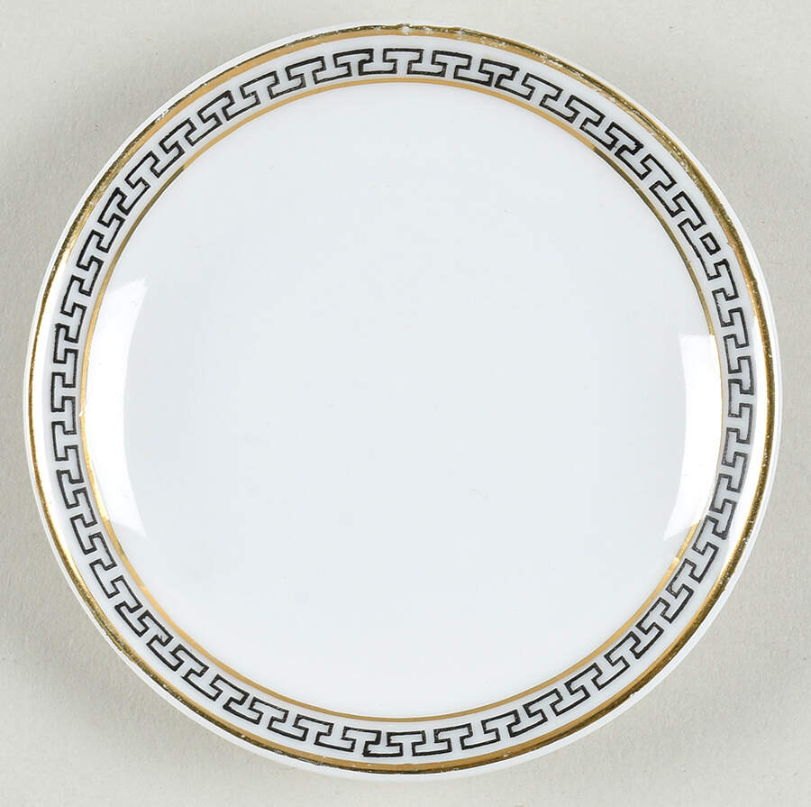 Greek Key Black (White Background) Butter Pat by Heinrich - H&C-1