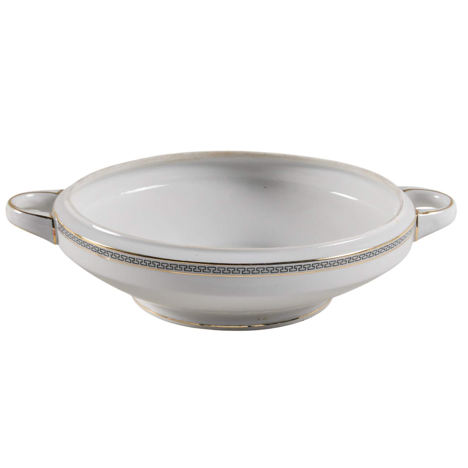 Greek Key Black (White Background) Round Vegetable No Lid by Heinrich - H&C-1