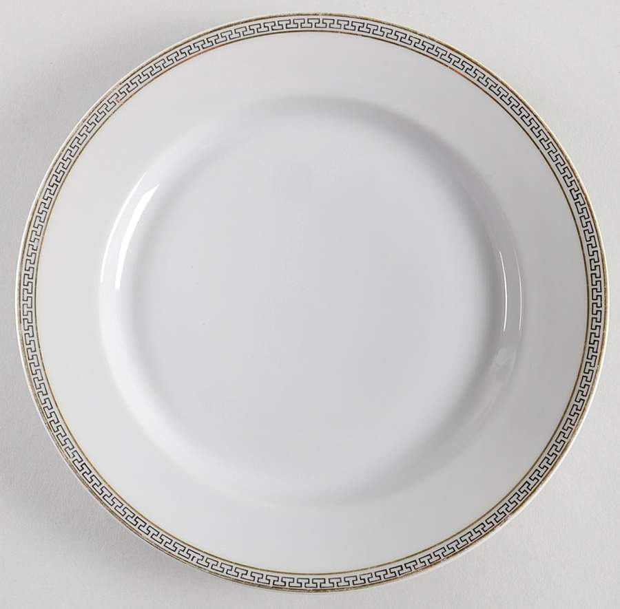 Greek Key Black (White Background) Salad Plate by Heinrich - H&C-1